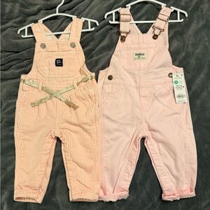 2 pair of baby overalls